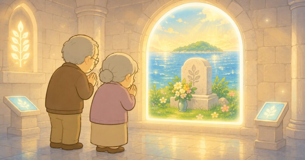 祈る老夫婦