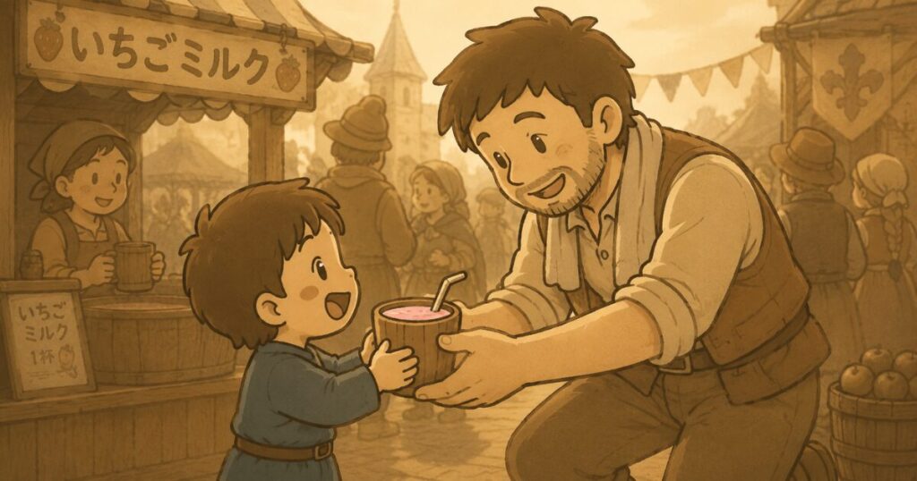 父から、いちごミルク