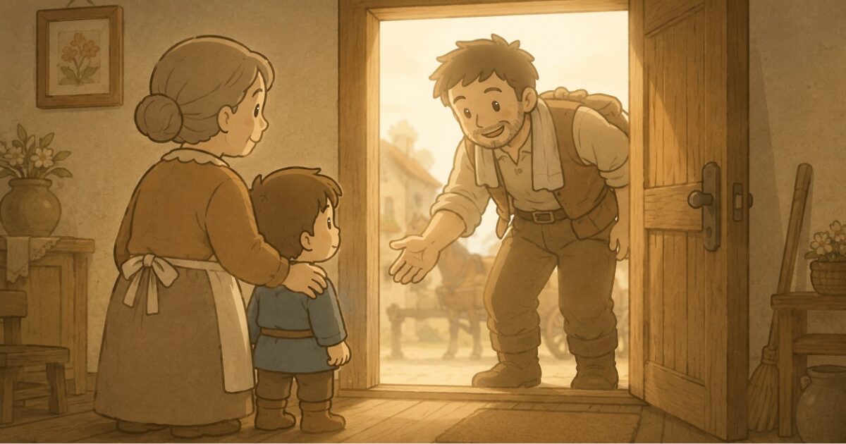迎えに来た父